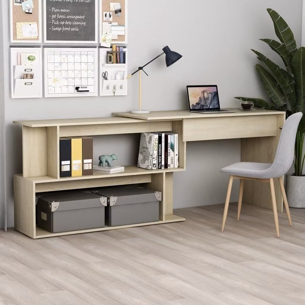 Maison Exclusive - Scrivania angolare in rovere Sonoma 200x50x76 cm Materiale ligneo