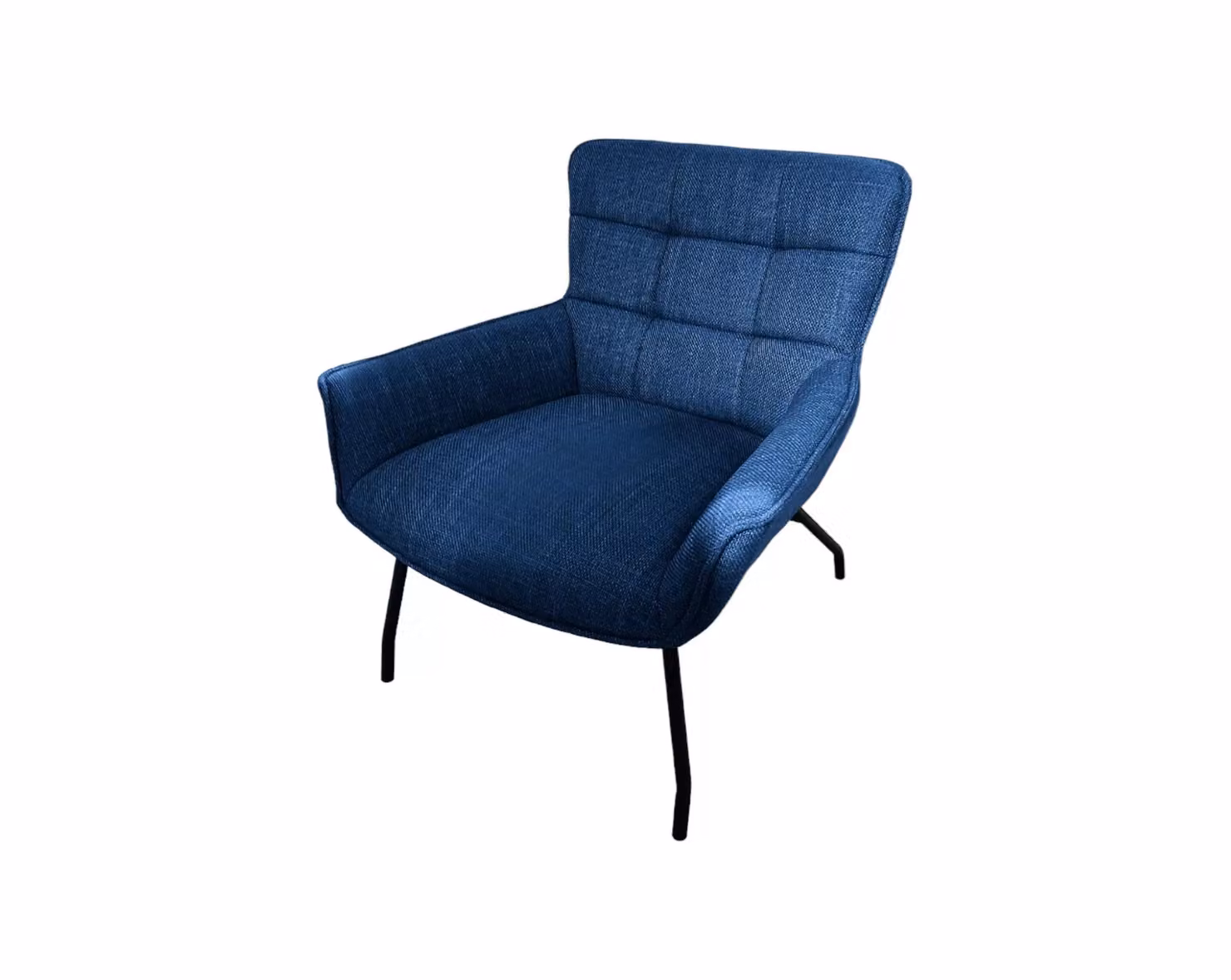 Poltrona moderna imbottita in tessuto blu con struttura in metallo Mobili 2G L: 81 cm, P: 70 cm, H: 85 cm – 2