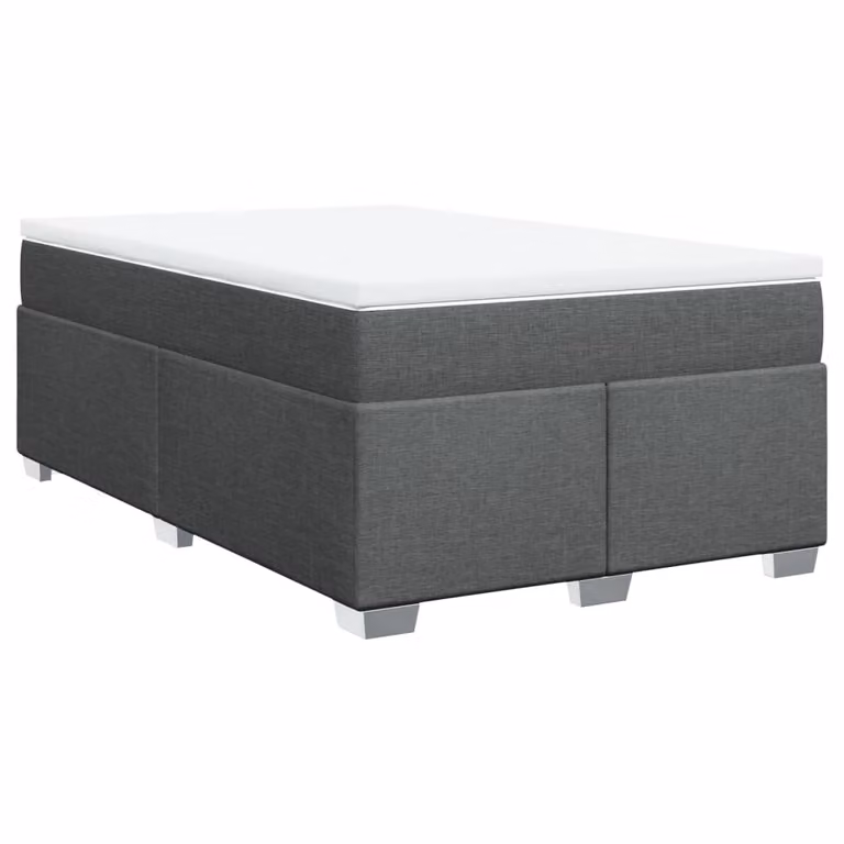 Giroletto a Molle con Materasso Grigio Scuro 120x190cm Tessuto