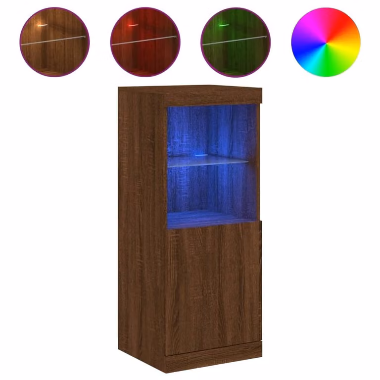 Credenza con Luci LED Rovere Marrone 41x37x100 cm