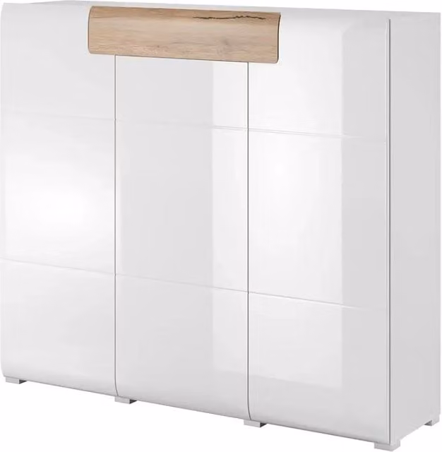 Buffet grande modello collezione OHIO. Colori bianco e effetto quercia. Stile design