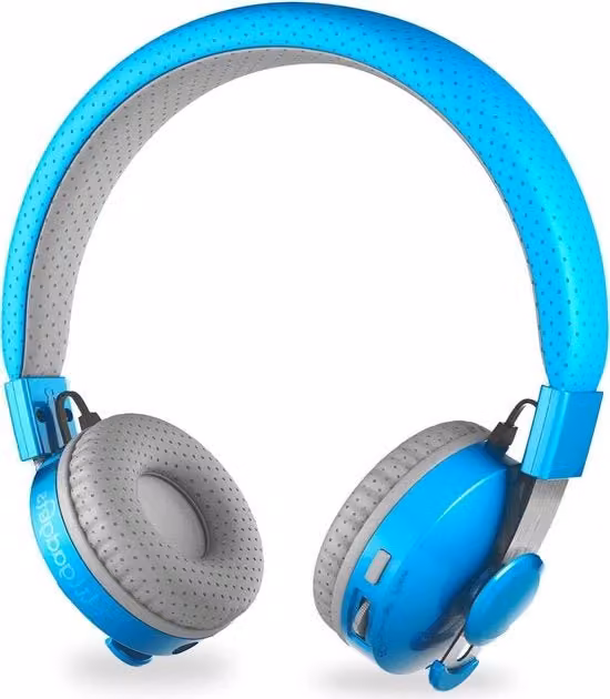 Cuffie Over-Ear per Uomo e Bambini con Microfono e Limitatore di Volume, Bluetooth e Jack 3.5 mm, Blu