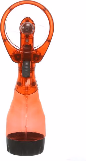 Ventilatore portatile con vaporizzatore in plastica, colore rosso