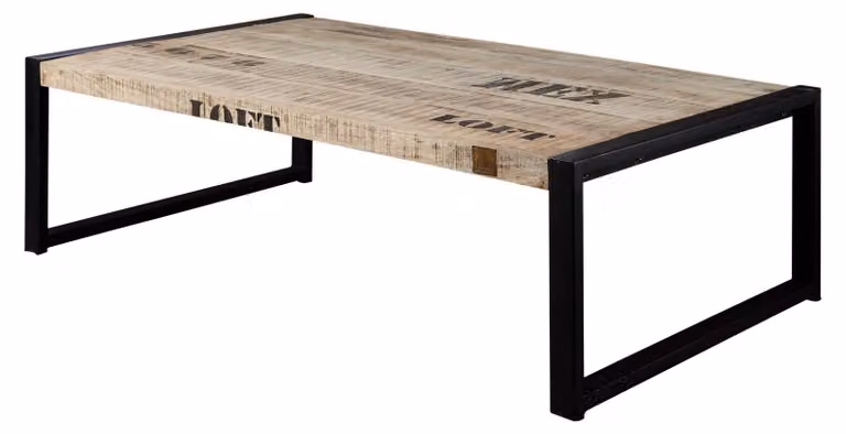 MASSIVMOEBEL24 | tavolino da salotto in legno di Mango 140x80x40 mango naturale stampato FACTORY #111