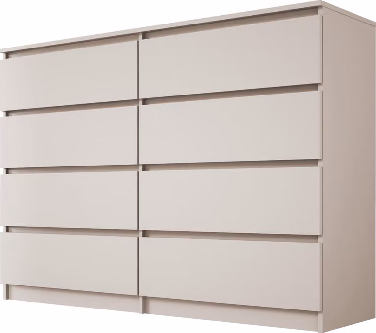 Cassettiera, 8 cassetti, cashmere, 138 x 102 x 39 cm