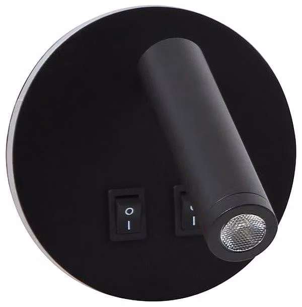 Immax GOAL 2 Interruttori, lampada da parete di design a LED da 6 W, NERA
