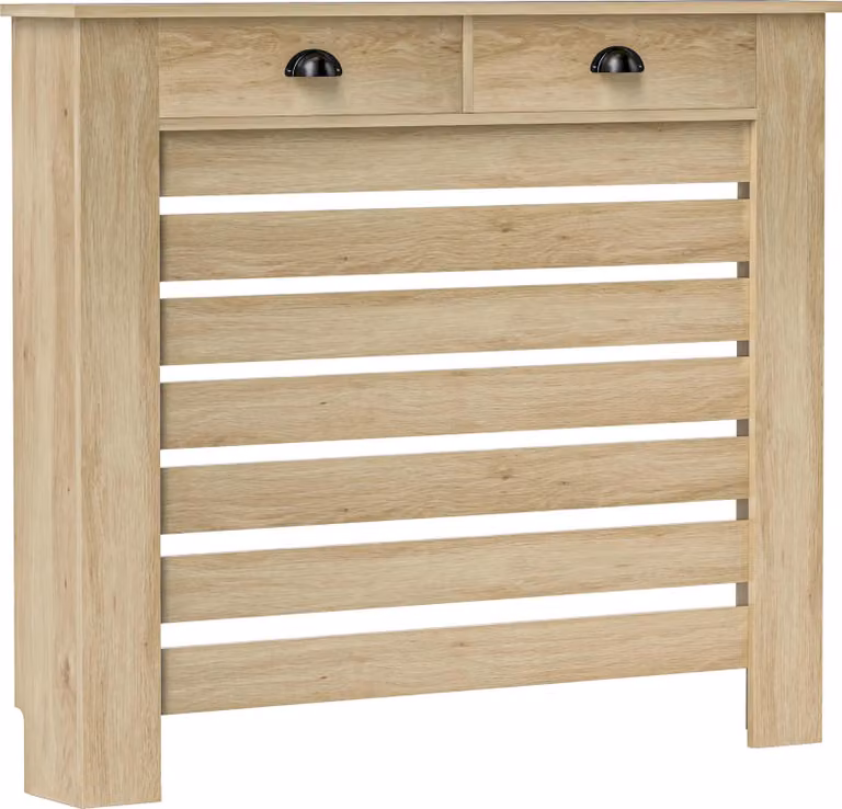 Copritermosifone / Copertura per termosifone - Con cassetto - MDF - 111 x 19 x 95,5 cm - Rovere