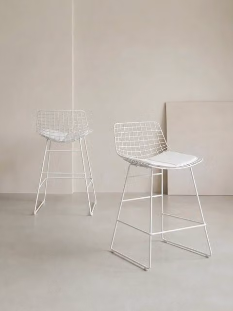 Set di 2 sgabelli Mondra Kenay Home in metallo bianco moderno