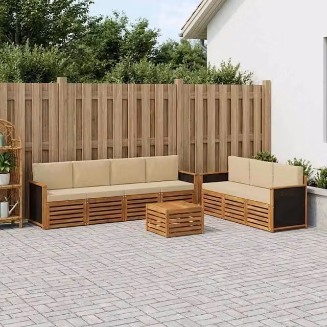 Set divani 8 pz Legno di Acacia Massello 3384104