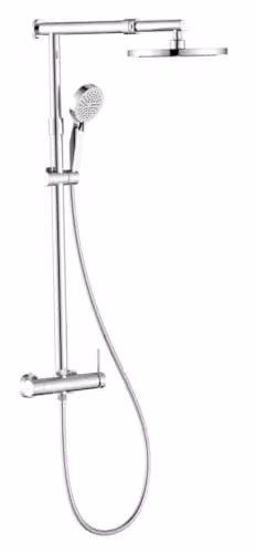 Colonna Doccia Moderna Completa ed Universale | Design Elegante e Minimalista | Regolabile ed Estensibile | Acciaio Inox e Ottone di Alta Qualità