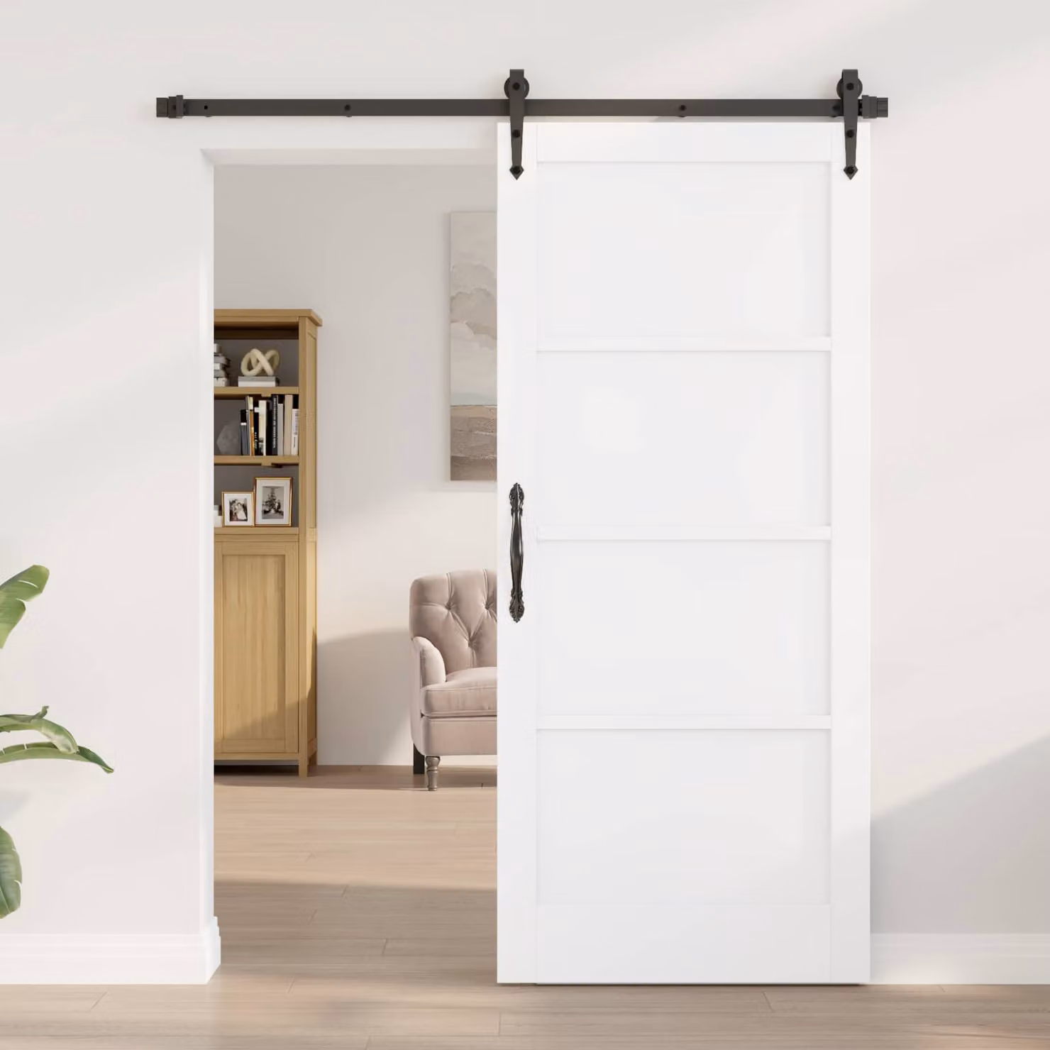 Porta interna scorrevole vidaXL in legno compensato bianco stile rustico L: 86 cm, H: 198,5 cm