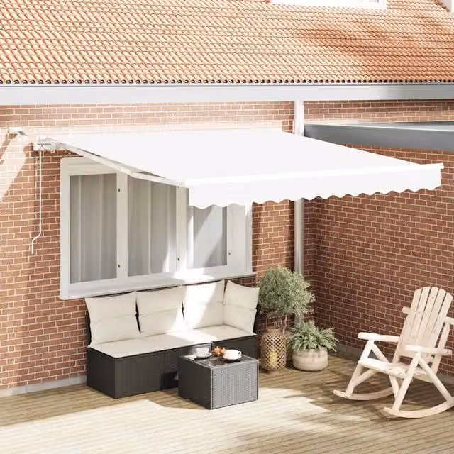 Tenda retrattile Bianco 350 x 250 cm Poliestere 3330360