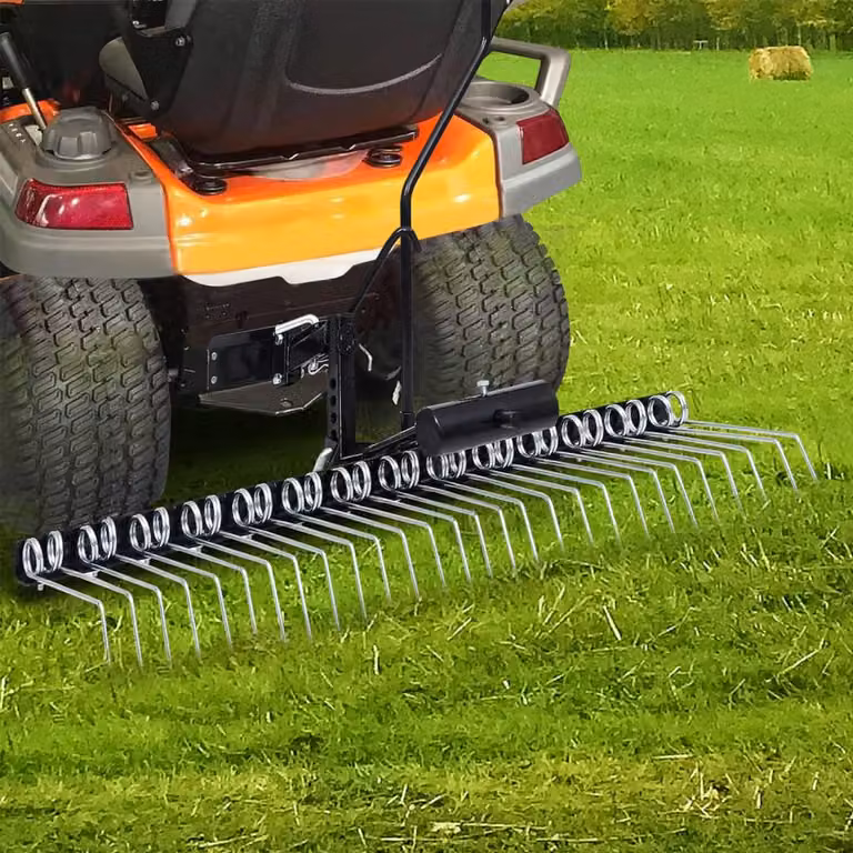 vidaXL Arieggiatore per Tosaerba Manuale in Acciaio Zincato, Nero e Argento, 109 cm