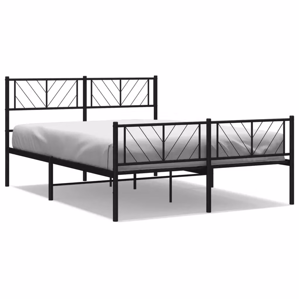 Giroletto vidaXL con testiera e pediera in metallo nero L/P/H: 200 x 140 x 90 cm – 2