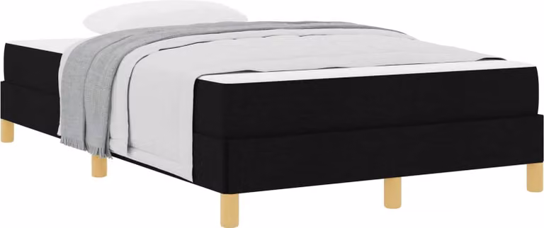 Letto a molle con materasso Nero 120 x 200 cm Tessuto