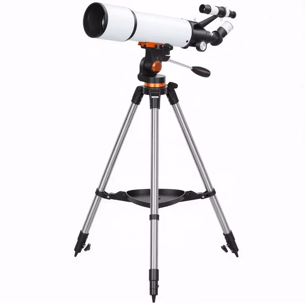 Telescopio Astronomico Minimal con Montatura AZ, Bianco e Nero, H x L x P: 130 x 92 x 92 cm – 2