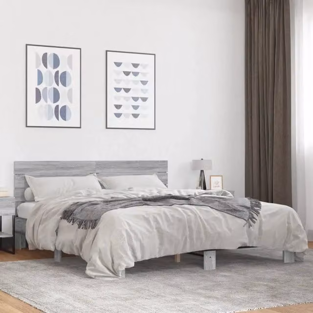 Giroletto Grigio Sonoma 200x200 cm in Legno Multistrato Metallo 3280130