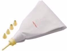 Sacco decoratore per dolci Pedrini con 5 beccucci, Bianco, Diametro: 33 cm