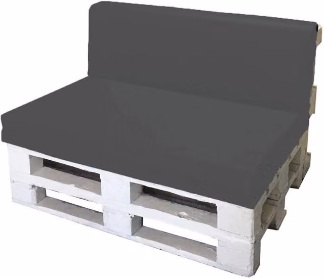 Cuscini per Pallet Avalli con Seduta e Schienale in Poliestere Idrorepellente, Grigio, L 120 cm x P 80 cm