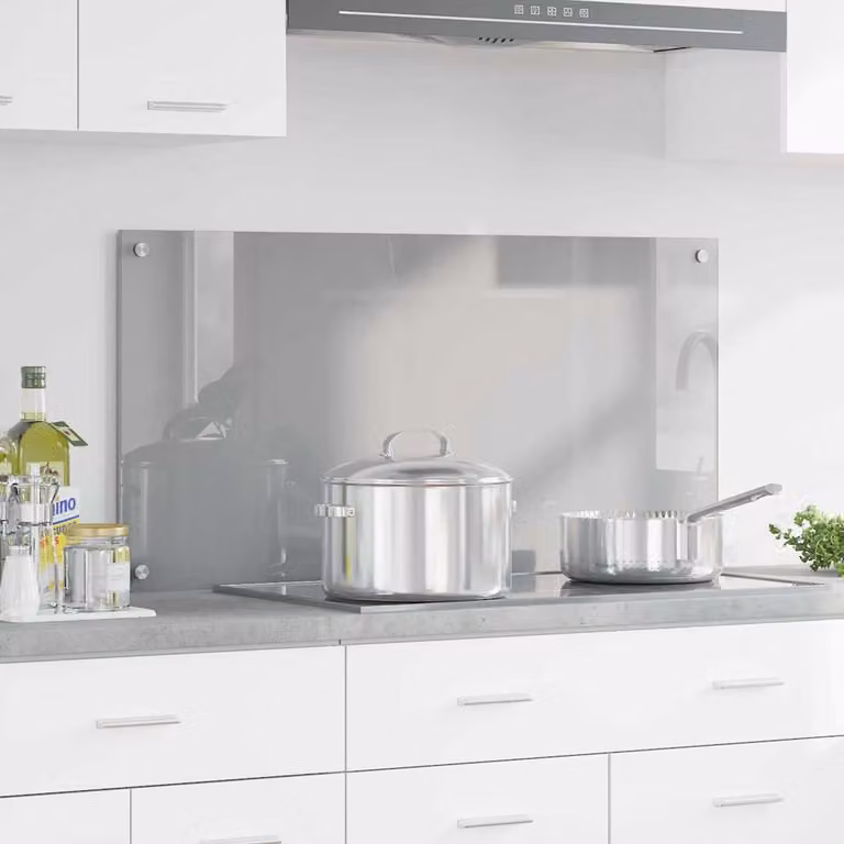 Schienale da cucina vidaXL in vetro temperato Grigio chiaro L: 100 cm, H: 50 cm
