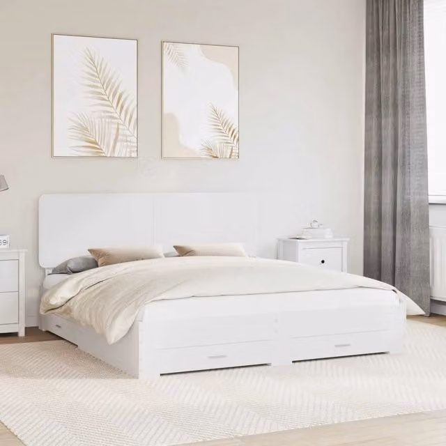 Struttura del letto-Giroletto-Rete del Letto Bianco 180 x 200 cm Legno multistrato 697609