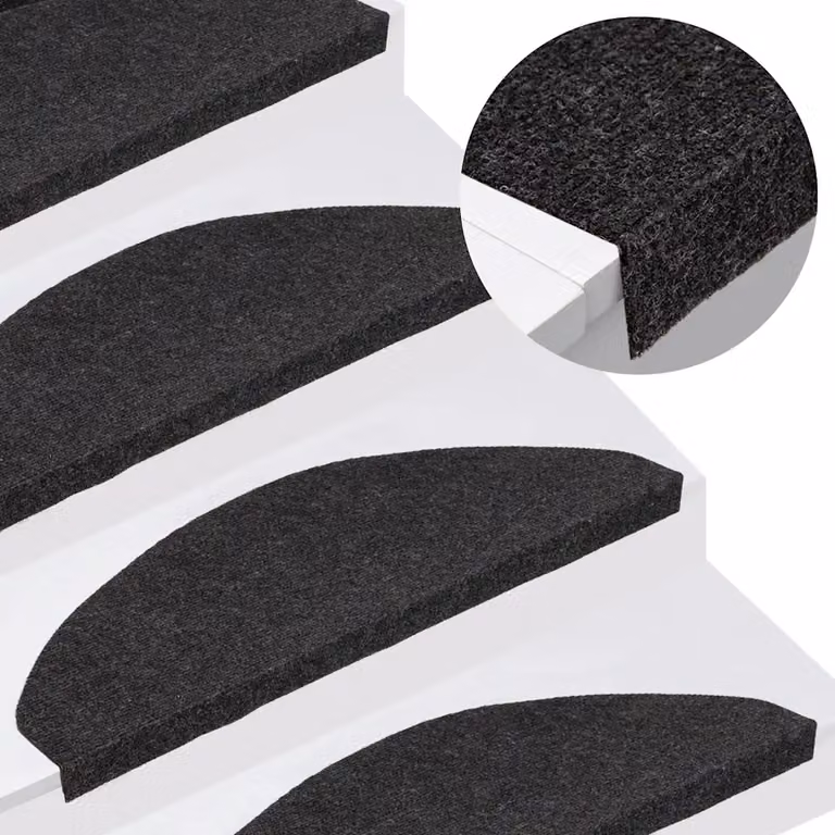 vidaXL Tappetini Autoadesivi per Scale, 20 Pezzi, Neri, L 65 x P 22,5 x H 3,5 cm