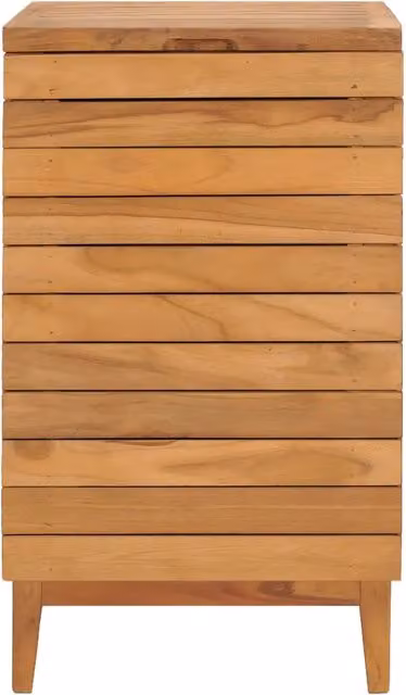 Cesto Portabiancheria con Coperchio in Legno di Teak Marrone vidaXL L/P/H: 40 x 40 x 70 cm – 1