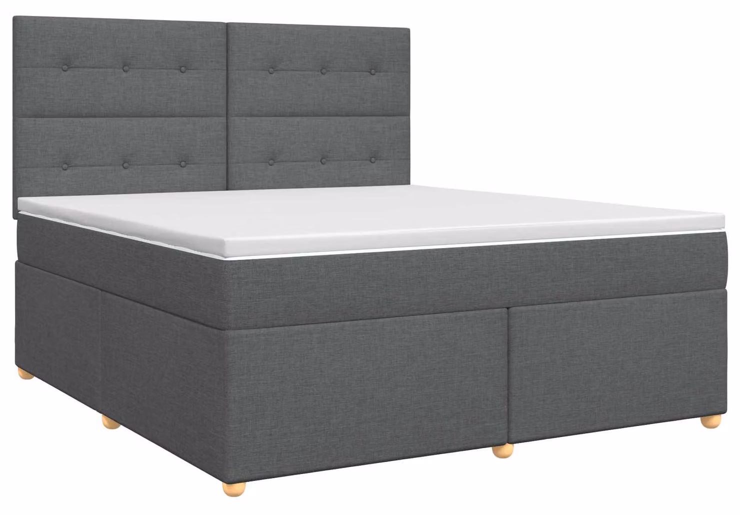 Letto a molle con materasso grigio scuro 140 x 190 cm in tessuto