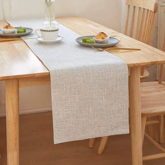Tovaglia in lino per tavolo da pranzo, credenza e soggiorno – design minimalista – 30x210 cm