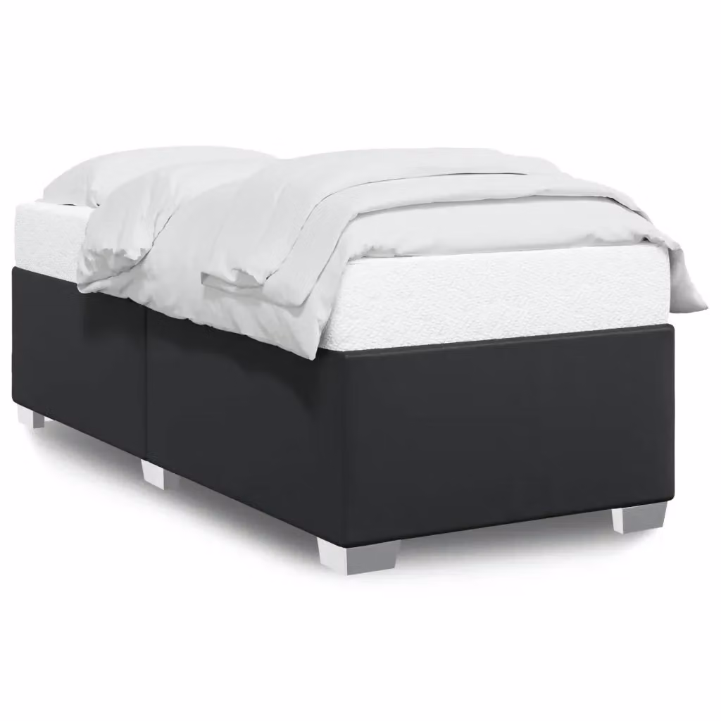 Giroletto vidaXL in similpelle nera con doghe in legno, L 80 cm x P 200 cm – 2