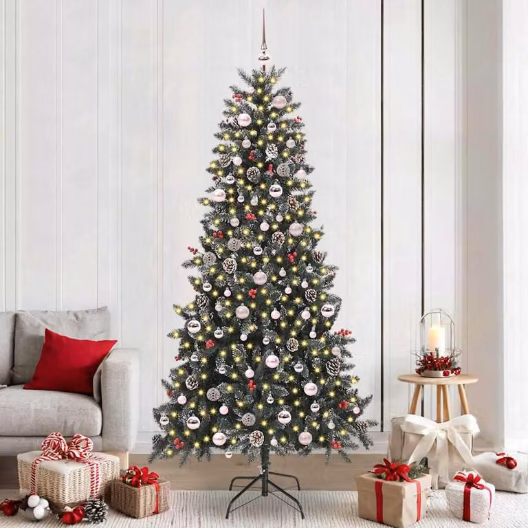 Maison Exclusive - Albero di Natale artificiale verde, 240 cm, in PVC, plastica e acciaio