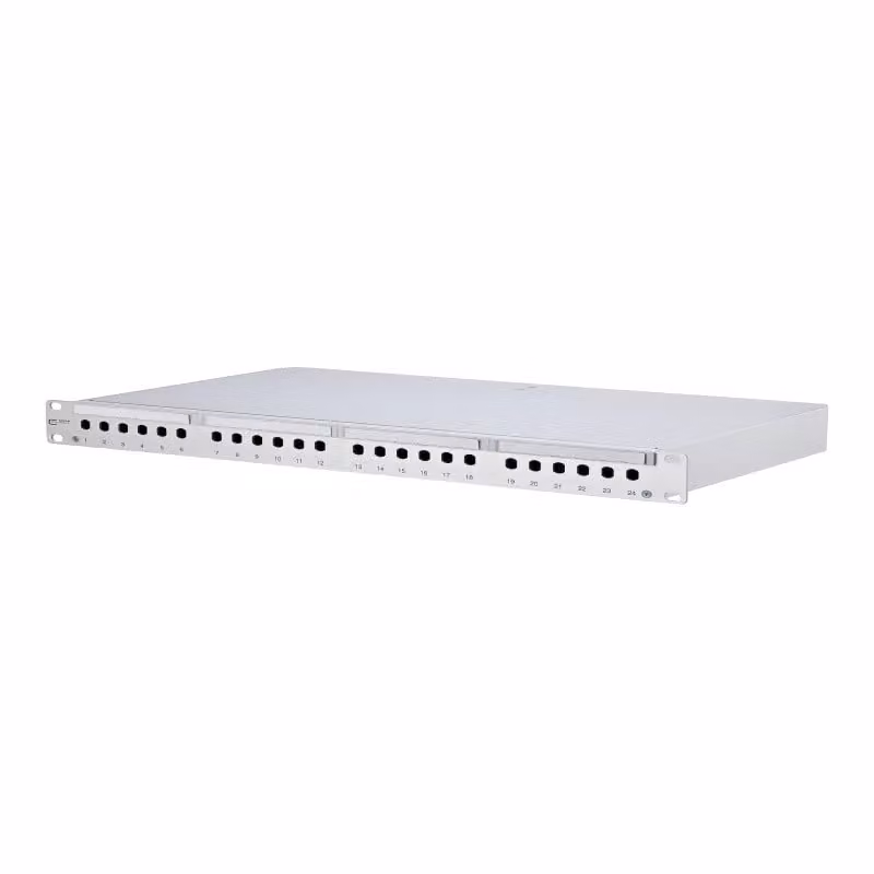 Metz Connect OpDAT PF Pannello di permutazione non equipaggiato per 24xST-S, grigio 1502000100-E