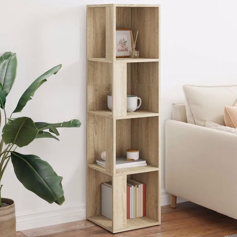 Armadietto angolare vidaXL in legno e MDF, colore rovere, L/P/H: 33 x 33 x 132 cm