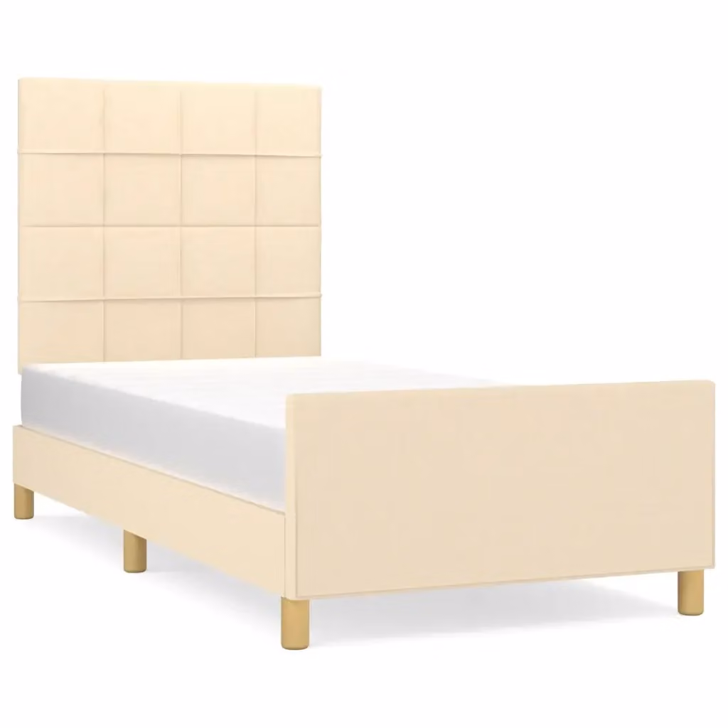 Struttura Letto Giroletto Design Mania in Tessuto Beige L/P/H: 100 x 200 x 103 cm – 2