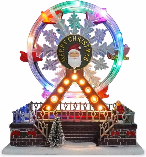 Ruota Panoramica Natalizia Joywheel Multicolore con Luci LED, Movimento e Musica da Tavolo
