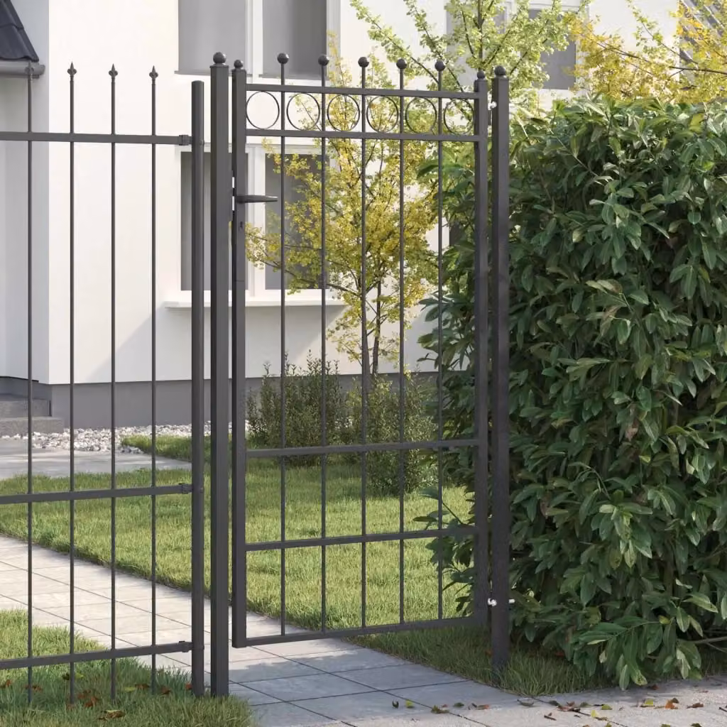 Cancello singolo per recinzione HORST in metallo nero L: 100 cm, H: 175 cm CFW4855133 – 2