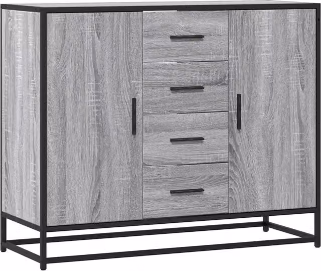 Credenza | Madia | Buffet da pranzo | Armadio da pranzo Grigio Sonoma 92x35x76 cm in Legno Multistrato