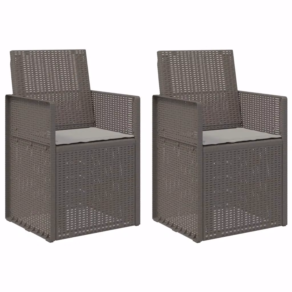 Set di 2 sedie da giardino vidaXL moderne in plastica grigio opaco con braccioli e resistente ai raggi UV – 2