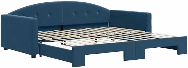 Divano letto | Sof¨¤ letto | Letto singolo Estraibile Blu 100x200 cm in Velluto