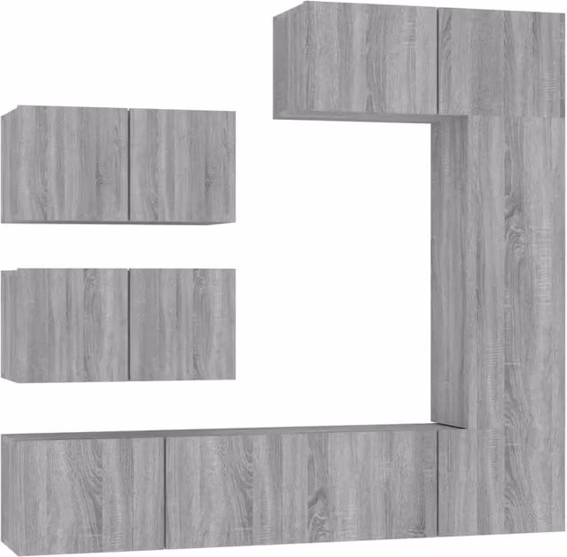 Set di Mobili Porta TV 6 pz | Armadietto TV | Mobile Porta TV Grigio Sonoma in Legno Multistrato