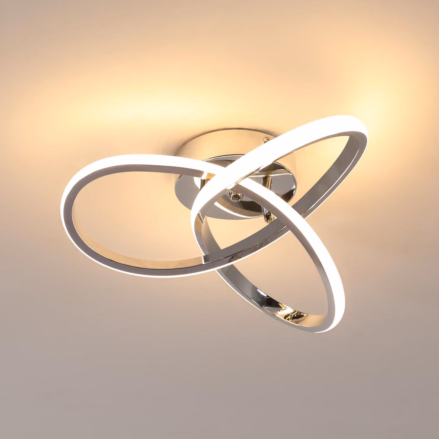 Lampada a soffitto LED elegante, 30W, 3375LM. Lampada da soffitto moderna, realizzata in alluminio, ideale per soggiorno, camera da letto, corridoio, cucina, balcone. Luce bianco caldo da 3000K, diametro 30cm, colore argento