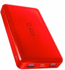 Power Bank Sbs Fast Charger 10W con ricarica intelligente, colore rosso, capacità 10000mAh, modello TTBB10000FASTR