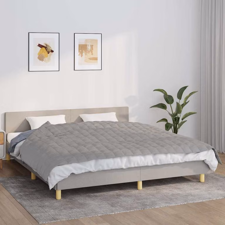 vidaXL Coperta Ponderata Grigia in Microfibra e Cotone, L 155 cm x P 220 cm, 7 kg