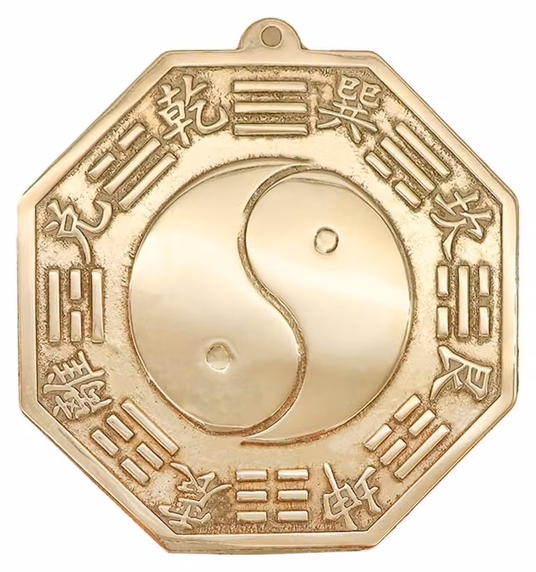 Specchio in rame Feng Shui Bagua, 8,3 cm – Protezione e fortuna