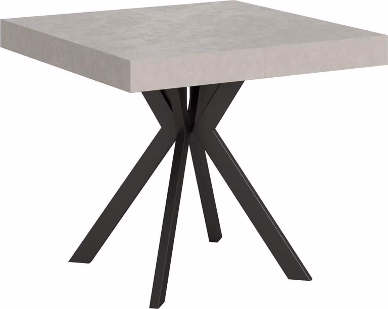 ITYHOME - Tavolo allungabile 90/194x90 cm Dolcezza cashmere gambe antracite