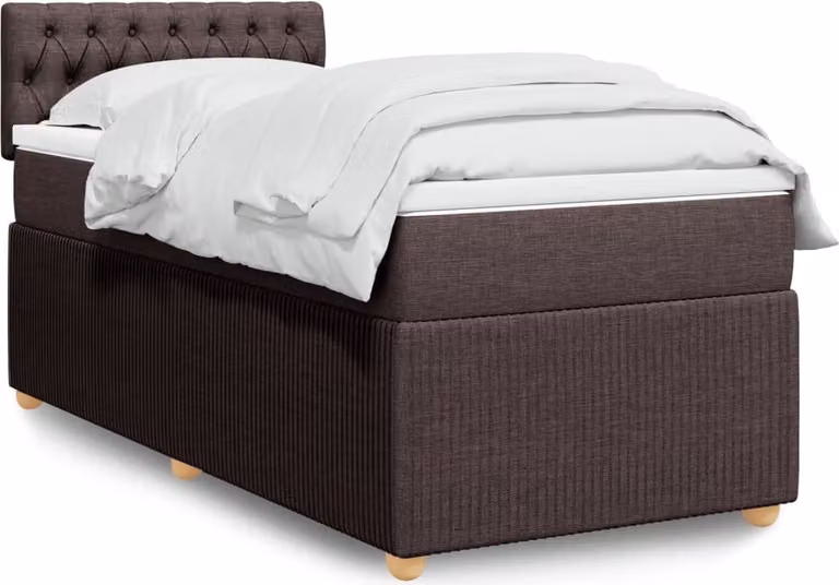 Maison Exclusive - Giroletto a Molle con Materasso Marrone Scuro 90x190cm Tessuto