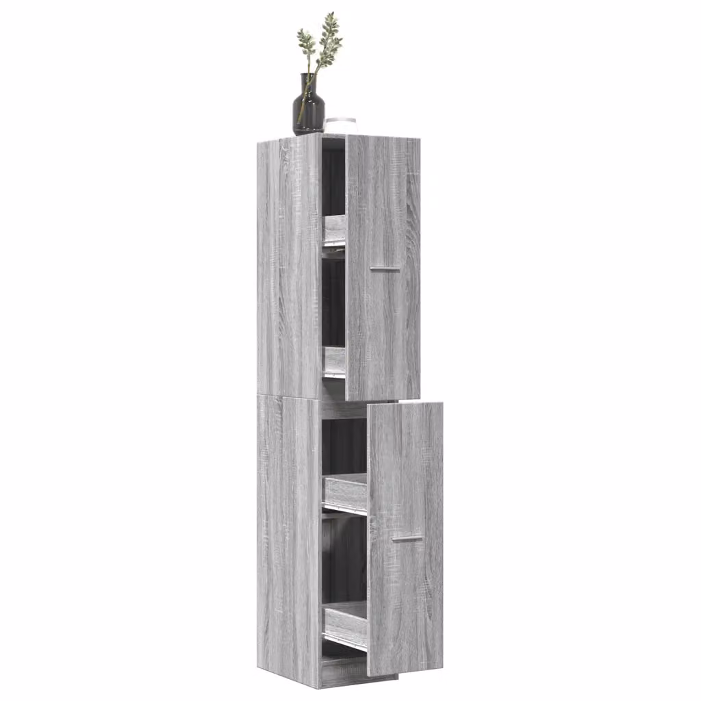 Armadietto da farmacia a parete vidaXL Grigio Sonoma L: 30 cm, P: 41 cm, H: 174,5 cm