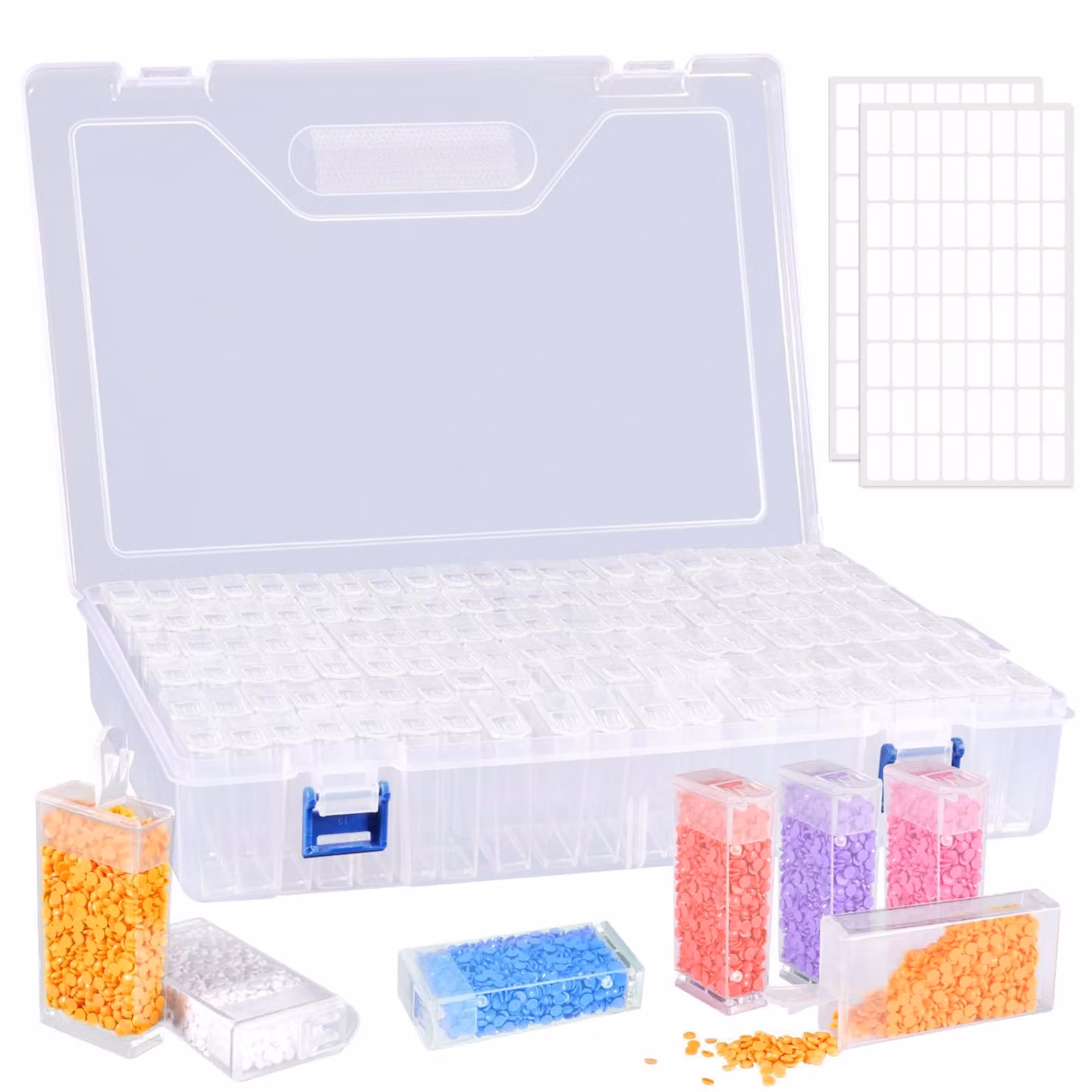 Contenitore per la pittura a diamante, con 120 scomparti, dimensioni 30x20x6 cm