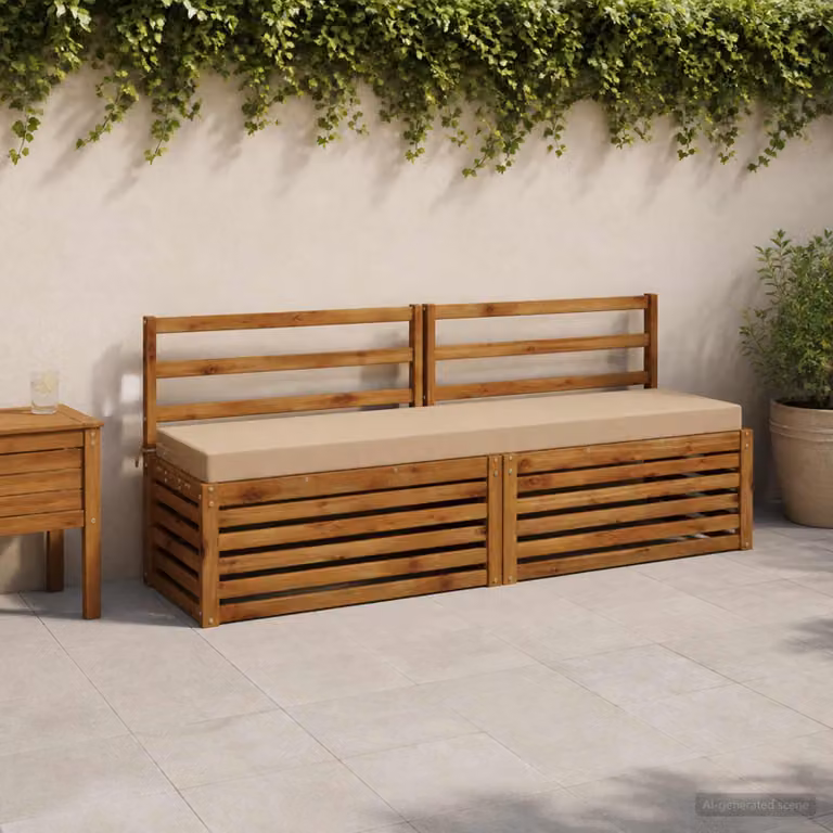 Cuscino per panchina vidaXL SOEST in poliestere con rivestimento rimovibile e resistente ai raggi UV, colore sabbia/grigio