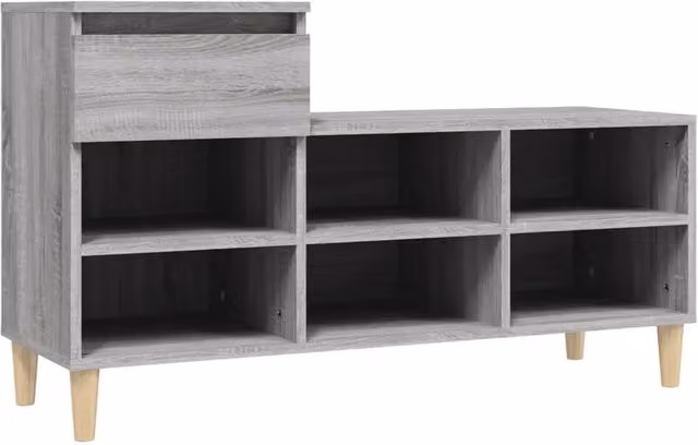 Scarpiera mobile contenitore per scarpe mobile per ingresso/corridoio/soggiorno design Sonoma 102 x 36 x 60 cm legno ingegnerizzato grigio 02_0022046